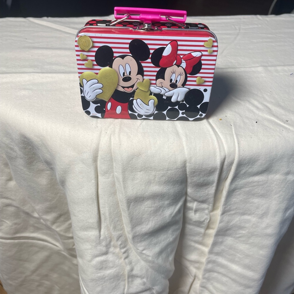 Kids Character Mini Tin Lunch Box - Pink, Red, Black